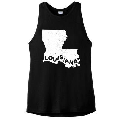 Louisiana Shirts Roots State Map Home Love Pride Ladies PosiCharge Tri-Blend Wicking Tank