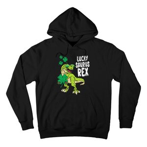 Lucky Saurus Rex T-Rex green St Patricks Day Hoodie