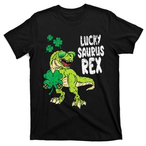 Lucky Saurus Rex T-Rex green St Patricks Day T-Shirt