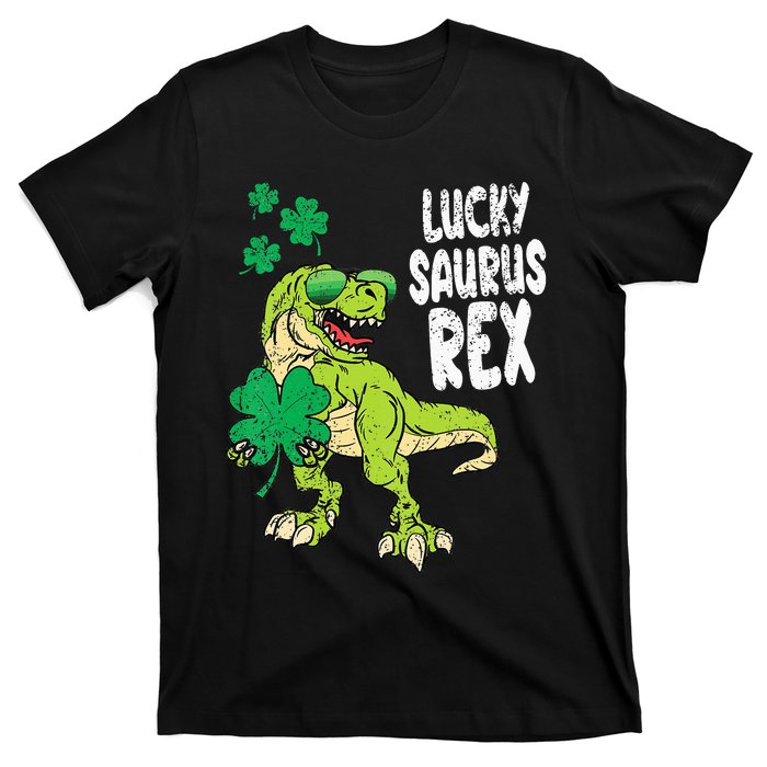 Lucky Saurus Rex T-Rex green St Patricks Day T-Shirt