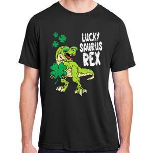 Lucky Saurus Rex T-Rex green St Patricks Day Adult ChromaSoft Performance T-Shirt