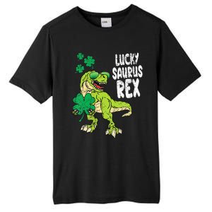 Lucky Saurus Rex T-Rex green St Patricks Day Tall Fusion ChromaSoft Performance T-Shirt