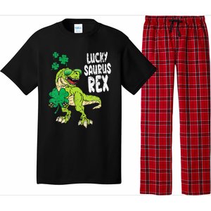 Lucky Saurus Rex T-Rex green St Patricks Day Pajama Set