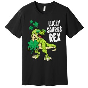 Lucky Saurus Rex T-Rex green St Patricks Day Premium T-Shirt