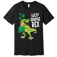 Lucky Saurus Rex T-Rex green St Patricks Day Premium T-Shirt