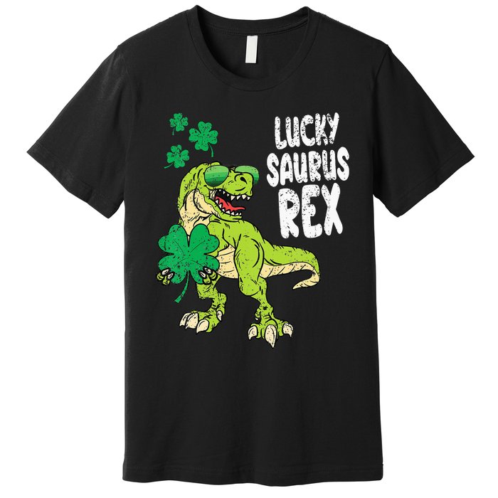 Lucky Saurus Rex T-Rex green St Patricks Day Premium T-Shirt