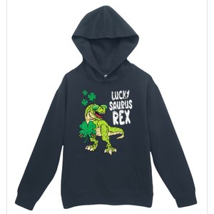 Lucky Saurus Rex T-Rex green St Patricks Day Urban Pullover Hoodie