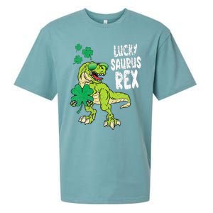 Lucky Saurus Rex T-Rex green St Patricks Day Sueded Cloud Jersey T-Shirt