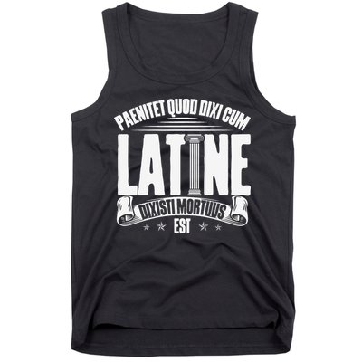 Latin School Roman Culture Latin Saying Manual Latin Tank Top