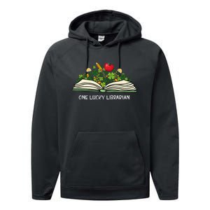 Love Shamrock Reading Teacher Funny St Patricks Day Performance Fleece Hoodie