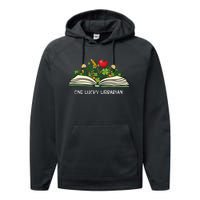 Love Shamrock Reading Teacher Funny St Patricks Day Performance Fleece Hoodie