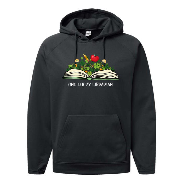 Love Shamrock Reading Teacher Funny St Patricks Day Performance Fleece Hoodie