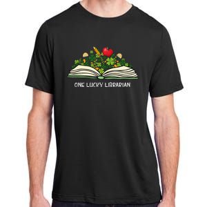 Love Shamrock Reading Teacher Funny St Patricks Day Adult ChromaSoft Performance T-Shirt