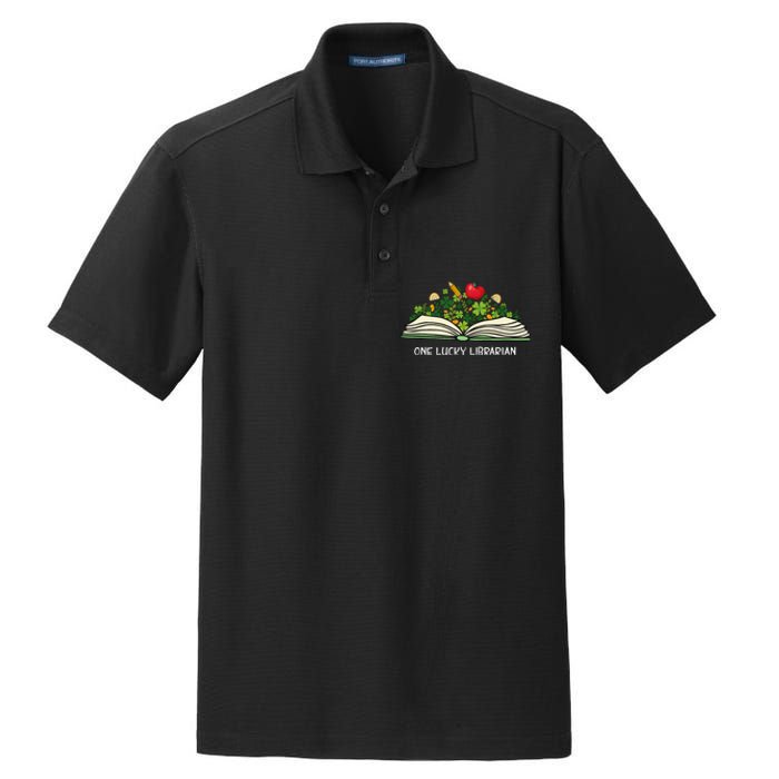 Love Shamrock Reading Teacher Funny St Patricks Day Dry Zone Grid Polo