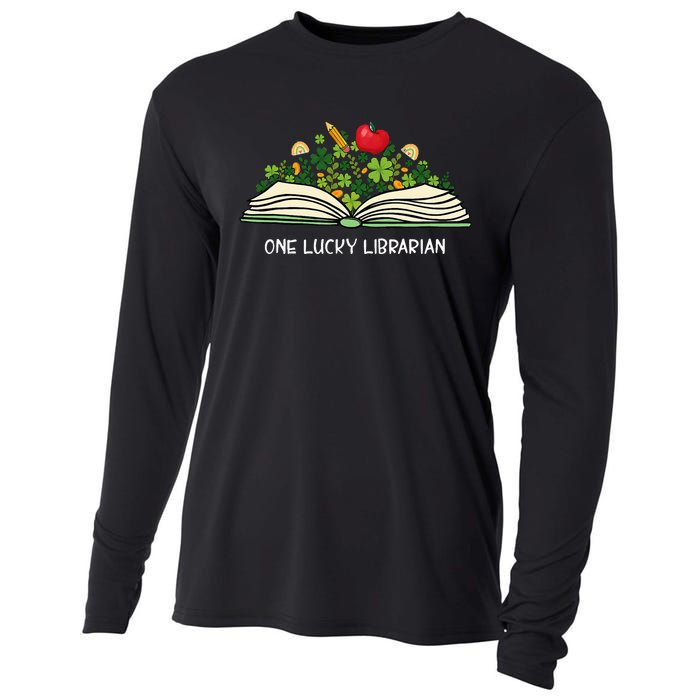 Love Shamrock Reading Teacher Funny St Patricks Day Cooling Performance Long Sleeve Crew