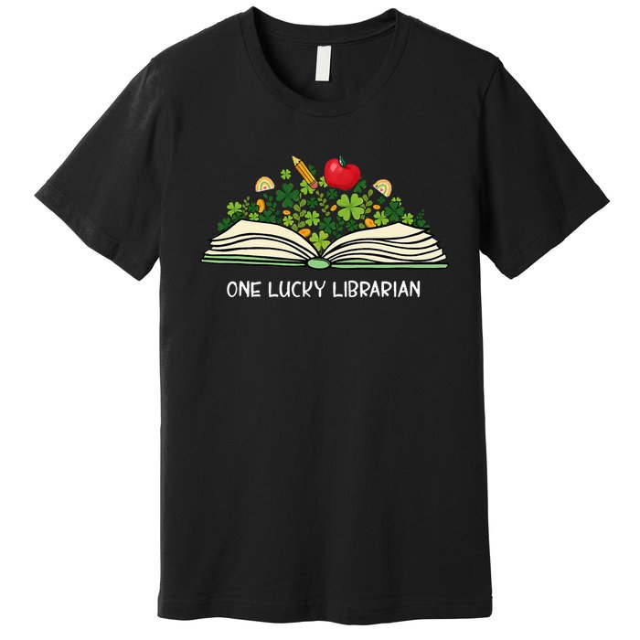 Love Shamrock Reading Teacher Funny St Patricks Day Premium T-Shirt