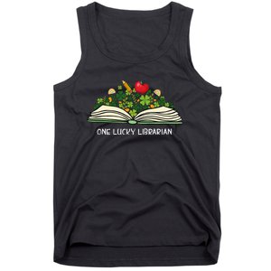 Love Shamrock Reading Teacher Funny St Patricks Day Tank Top