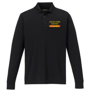 LEAN SIX SIGMA CERTIFIED YELLOW BELT Performance Long Sleeve Polo