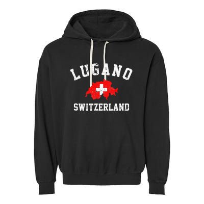 Lugano, Swiss Switzerland Garment-Dyed Fleece Hoodie