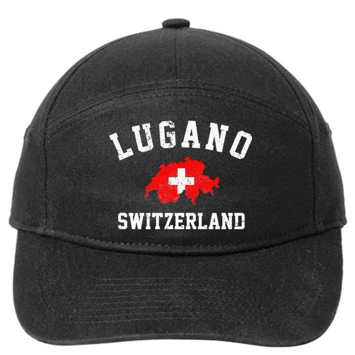 Lugano, Swiss Switzerland 7-Panel Snapback Hat