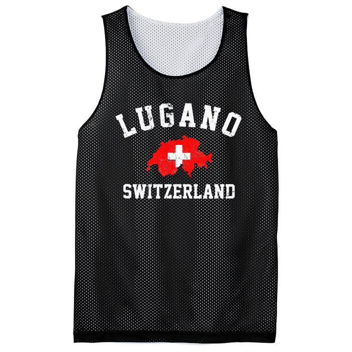 Lugano, Swiss Switzerland Mesh Reversible Basketball Jersey Tank