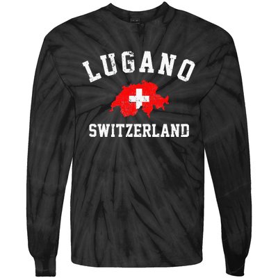 Lugano, Swiss Switzerland Tie-Dye Long Sleeve Shirt