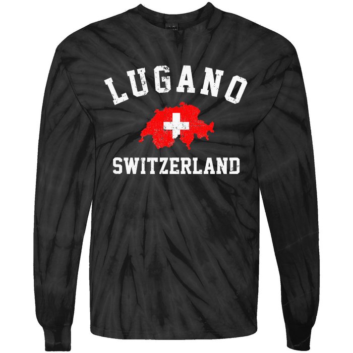 Lugano, Swiss Switzerland Tie-Dye Long Sleeve Shirt