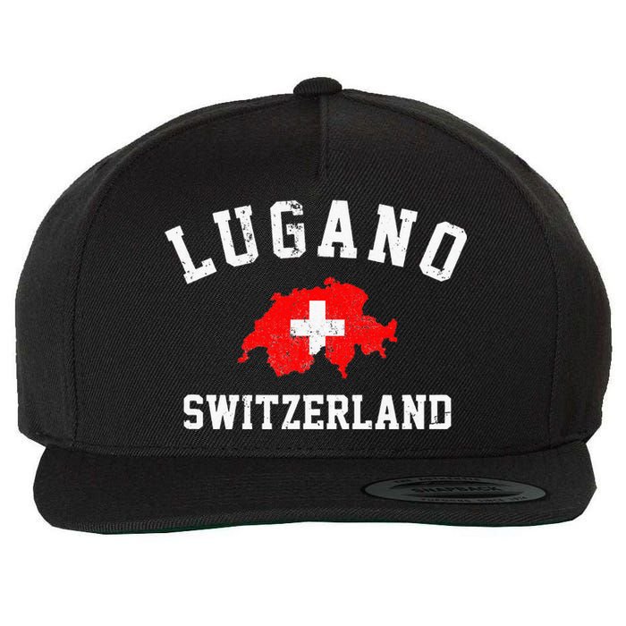 Lugano, Swiss Switzerland Wool Snapback Cap