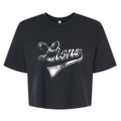 Lions School Sports Fan Team Spirit Mascot Bella+Canvas Jersey Crop Tee