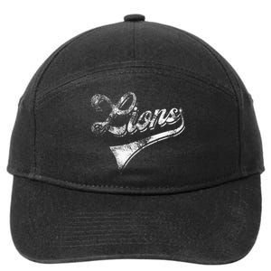 Lions School Sports Fan Team Spirit Mascot 7-Panel Snapback Hat