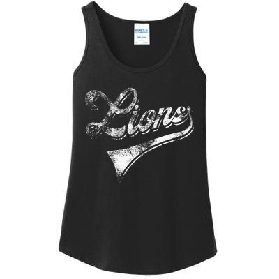 Lions School Sports Fan Team Spirit Mascot Ladies Essential Tank