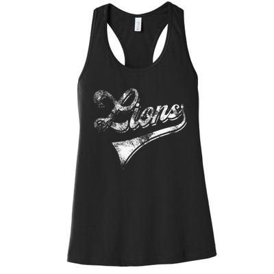 Lions School Sports Fan Team Spirit Mascot Women's Racerback Tank