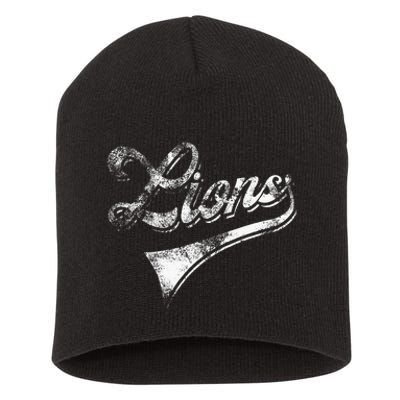 Lions School Sports Fan Team Spirit Mascot Short Acrylic Beanie