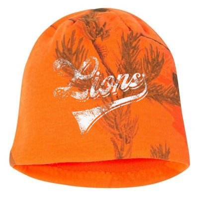 Lions School Sports Fan Team Spirit Mascot Kati - Camo Knit Beanie