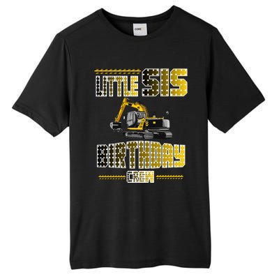 Little Sis Sister Birthday Crew Party Excavator Tall Fusion ChromaSoft Performance T-Shirt