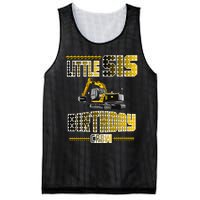 Little Sis Sister Birthday Crew Party Excavator Mesh Reversible Basketball Jersey Tank