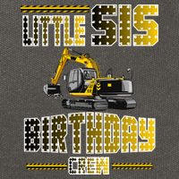 Little Sis Sister Birthday Crew Party Excavator Cotton Canvas Backpack