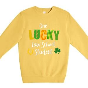 Law School Student St Patrick's Day Irish Shamrock Lawyer Gift Premium Crewneck Sweatshirt