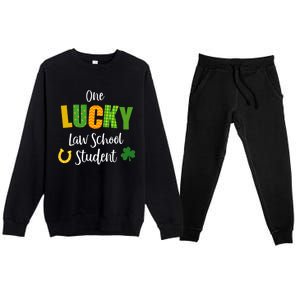 Law School Student St Patrick's Day Irish Shamrock Lawyer Gift Premium Crewneck Sweatsuit Set