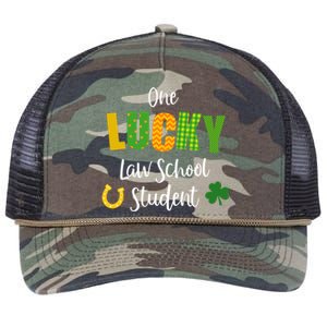 Law School Student St Patrick's Day Irish Shamrock Lawyer Gift Retro Rope Trucker Hat Cap