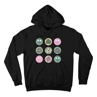 Lucky Shamrock Smile Face Disco Groovy St Patricks Day Hoodie