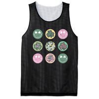 Lucky Shamrock Smile Face Disco Groovy St Patricks Day Mesh Reversible Basketball Jersey Tank