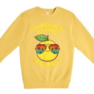 Lemonade Stand Security Cute Lemon Summer Sunglasses Citrus Premium Crewneck Sweatshirt