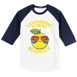 Lemonade Stand Security Cute Lemon Summer Sunglasses Citrus Baseball Sleeve Shirt