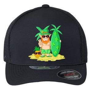 Leprechaun Surfing St Patricks Day Shamrock Leaf Clover Gift Flexfit Unipanel Trucker Cap