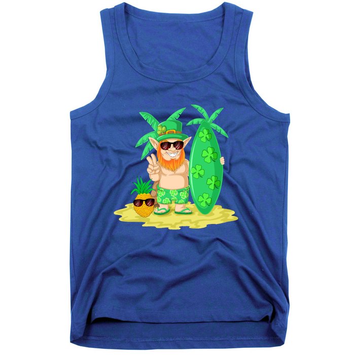 Leprechaun Surfing St Patricks Day Shamrock Leaf Clover Gift Tank Top