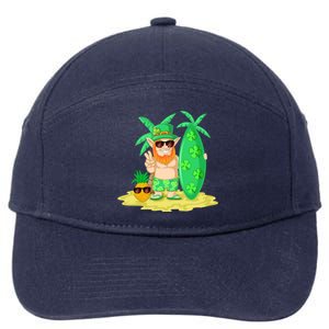 Leprechaun Surfing St Patricks Day Shamrock Leaf Clover Gift 7-Panel Snapback Hat