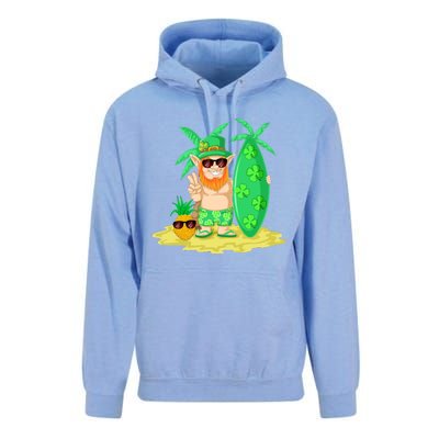 Leprechaun Surfing St Patricks Day Shamrock Leaf Clover Gift Unisex Surf Hoodie