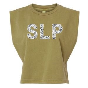 Leopard SLP Speech Language Pathology Therapy Tee Garment-Dyed Women's Muscle Tee