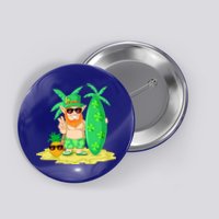 Leprechaun Surfing St Patricks Day Shamrock Leaf Clover Funny Gift Button